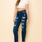 PRIVATE ORDER DARK BLUE DISTRESSED BOYFRIEND