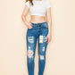 PRIVATE ORDER MEDIUM BLUE DISTRESSED SKINNY